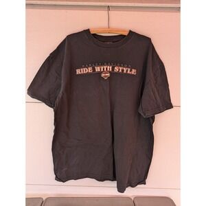 2008 Harley Davidson RIDE WITH STYLE US Flag Ocean City, MD XXL 2XL T-shirt